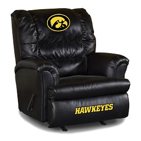 UNIVERSITY OF IOWA LEATHER BIG DADDY RECLINER