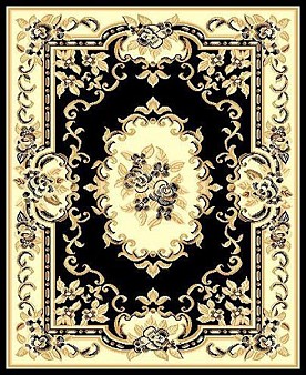 5 X 8 TAJ 117 BLACK RUG
