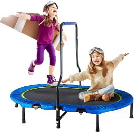 MERAX KIDS TRAMPOLINE WITH HANDRAIL AND SAFETY COVER