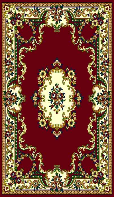 5 X 8 TAJ 112 BURGUNDY RUG