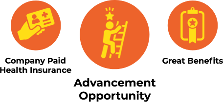 Company paid health insurance. Advancement opportunity. Great Benefits.