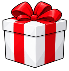 Gift box with a red bow